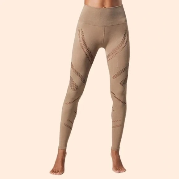 ALO Yoga Pants - ALO Yoga High Waist Seamless Radiance Leggings Gravel Size S